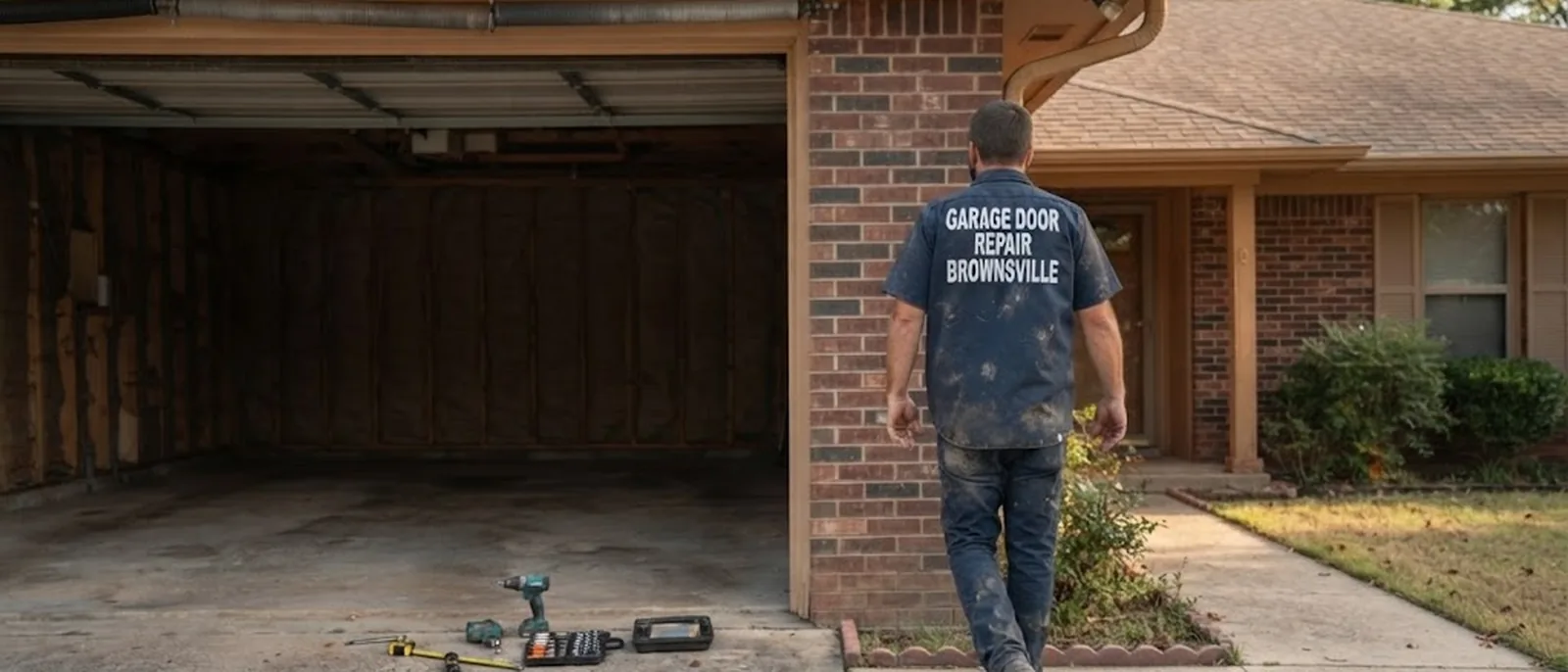 Technician replacing a torsion spring in Brownsville, TN